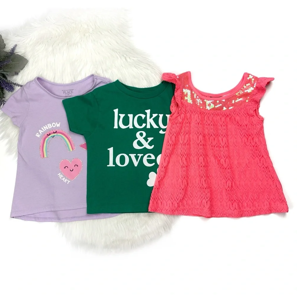 The Children's Place, Rabbit Skins, PoGo Club of NY Girls Toddler T-Shirt Bundle